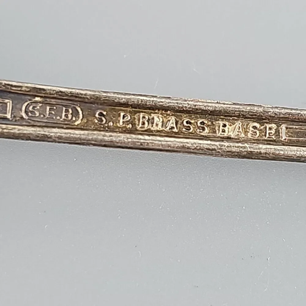 S.E.B. Samuel E. Bernstein Silver Plate Ice Tea Spoons Copper Core Set 4